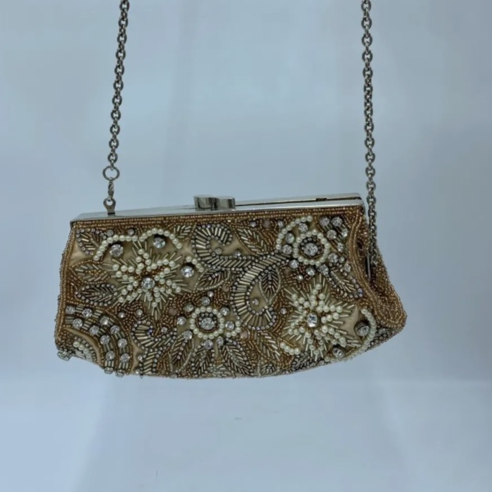 Vintage Glint Clutch with Shoulder Chain